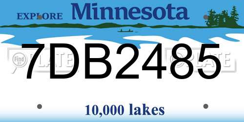 7DB2485 Minnesota License Plate