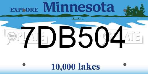 7DB504 Minnesota License Plate