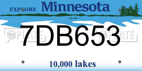 7DB653 Minnesota License Plate
