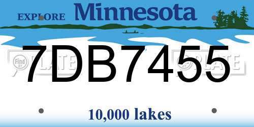 7DB7455 Minnesota License Plate