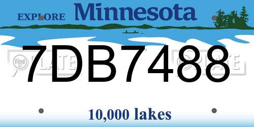 7DB7488 Minnesota License Plate