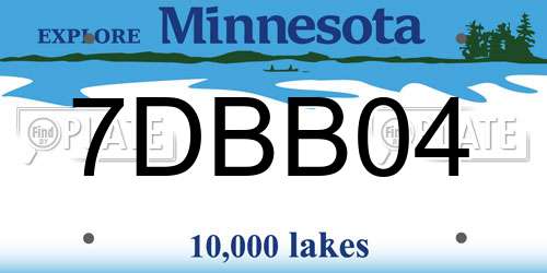 7DBB04 Minnesota License Plate