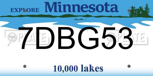 7DBG53 Minnesota License Plate