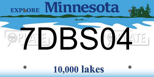 7DBS04 Minnesota License Plate