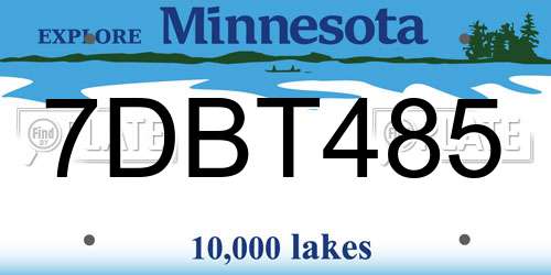 7DBT485 Minnesota License Plate