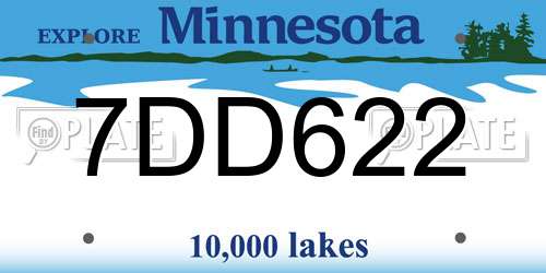 7DD622 Minnesota License Plate