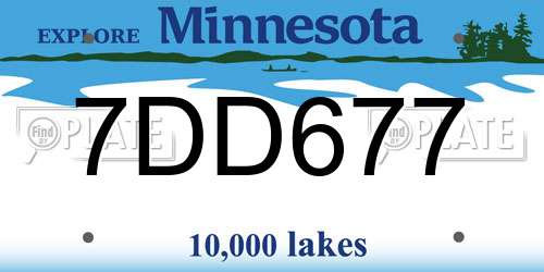 7DD677 Minnesota License Plate