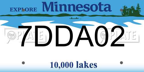 7DDA02 Minnesota License Plate