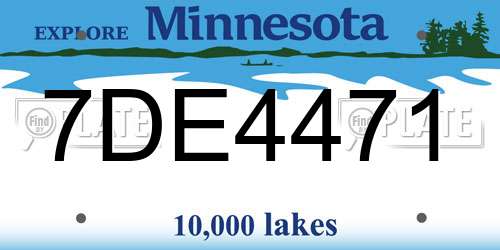 7DE4471 Minnesota License Plate
