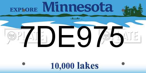 7DE975 Minnesota License Plate