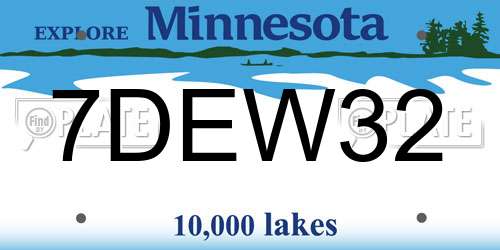 7DEW32 Minnesota License Plate