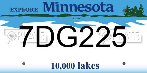 7DG225 Minnesota License Plate