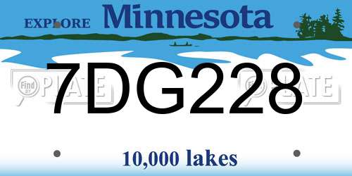 7DG228 Minnesota License Plate