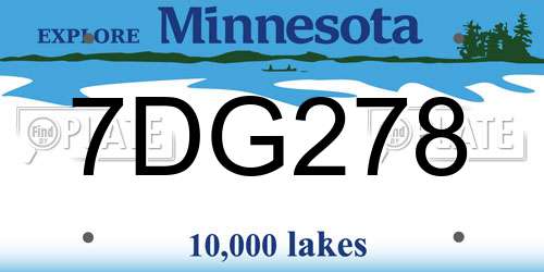 7DG278 Minnesota License Plate