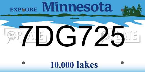 7DG725 Minnesota License Plate