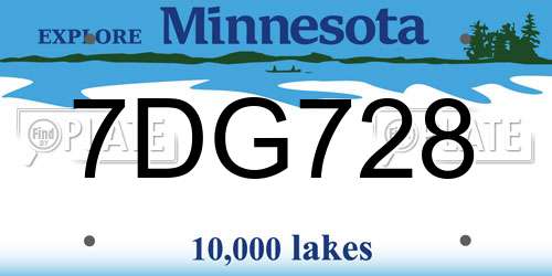 7DG728 Minnesota License Plate