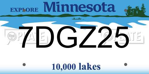 7DGZ25 Minnesota License Plate