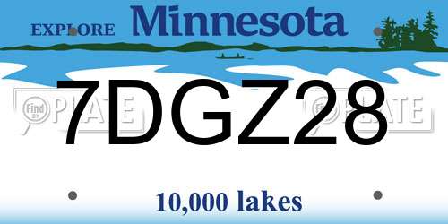 7DGZ28 Minnesota License Plate