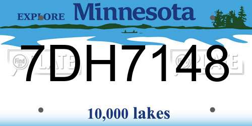 7DH7148 Minnesota License Plate