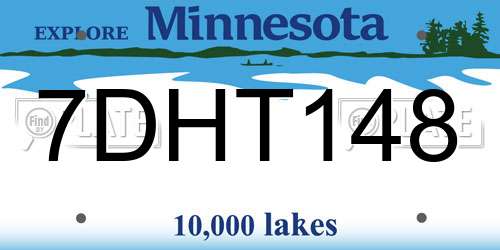 7DHT148 Minnesota License Plate