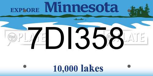 7DI358 Minnesota License Plate