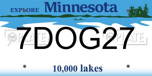 7DOG27 Minnesota License Plate
