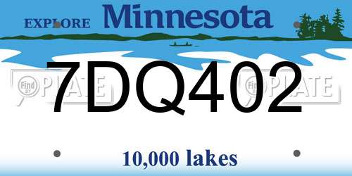 7DQ402 Minnesota License Plate