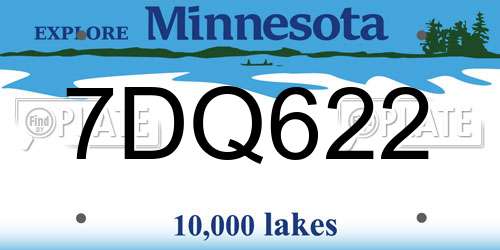7DQ622 Minnesota License Plate