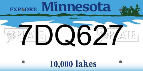 7DQ627 Minnesota License Plate