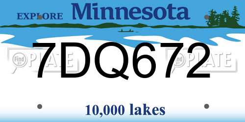 7DQ672 Minnesota License Plate