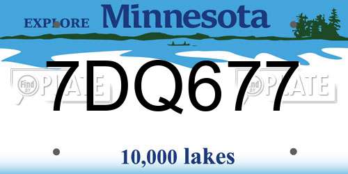 7DQ677 Minnesota License Plate