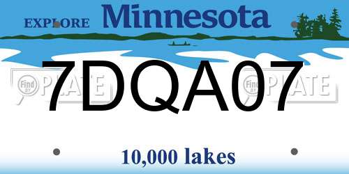 7DQA07 Minnesota License Plate