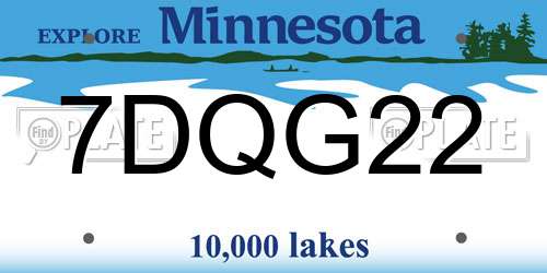 7DQG22 Minnesota License Plate
