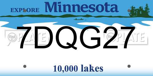 7DQG27 Minnesota License Plate