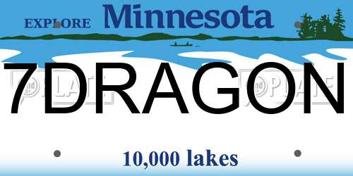 7DRAGON Minnesota License Plate