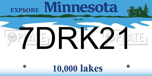 7DRK21 Minnesota License Plate