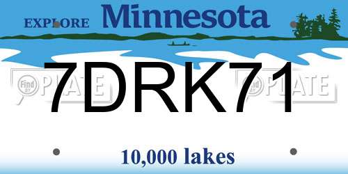 7DRK71 Minnesota License Plate