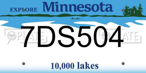 7DS504 Minnesota License Plate