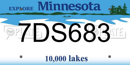 7DS683 Minnesota License Plate