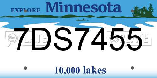 7DS7455 Minnesota License Plate