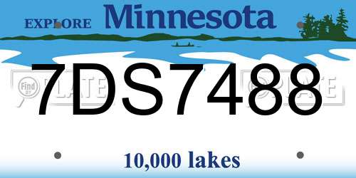 7DS7488 Minnesota License Plate