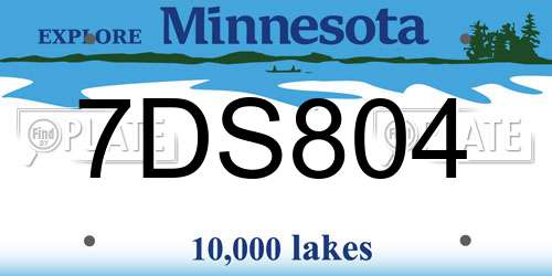 7DS804 Minnesota License Plate