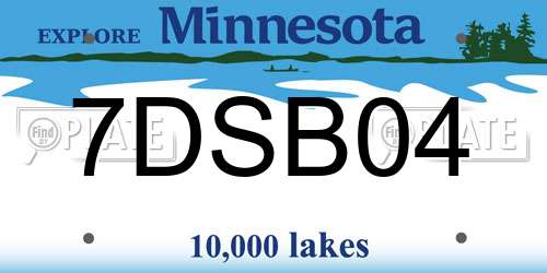 7DSB04 Minnesota License Plate