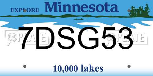 7DSG53 Minnesota License Plate