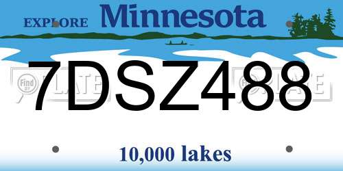 7DSZ488 Minnesota License Plate