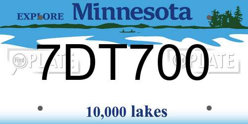 7DT700 Minnesota License Plate