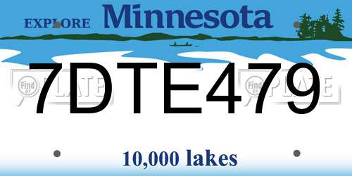 7DTE479 Minnesota License Plate