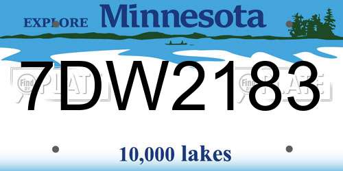7DW2183 Minnesota License Plate