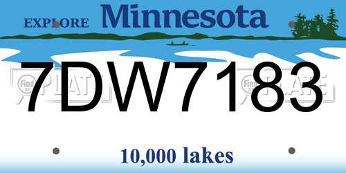 7DW7183 Minnesota License Plate