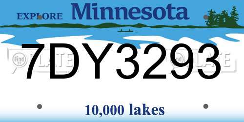 7DY3293 Minnesota License Plate